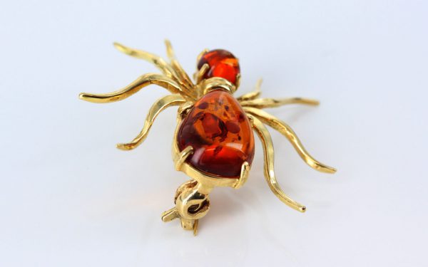 Italian Made German Baltic Amber in 18ct Gold Spider Brooch GB0004/18ct RRP£795!!!