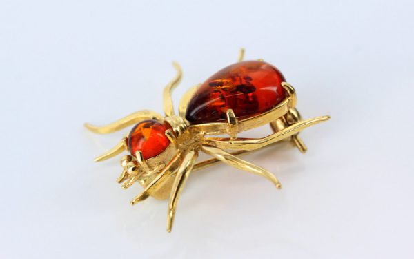 Italian Made German Baltic Amber in 18ct Gold Spider Brooch GB0004/18ct RRP£795!!!