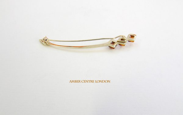 Italian Handmade Elegant German Baltic Amber Brooch in 9ct solid Gold GB0005 RRP£275!!