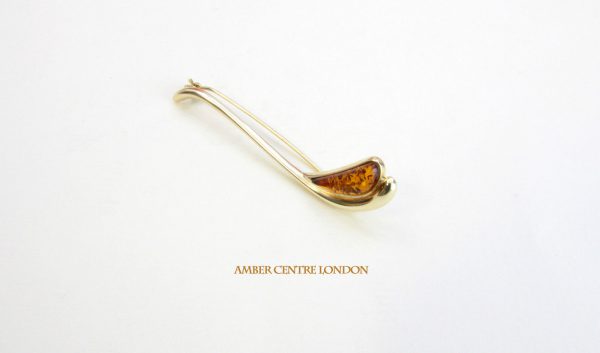 Italian Handmade Elegant German Baltic Amber Brooch in 9ct Gold GB0007 RRP£275!!