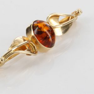 Italian Handmade Elegant German Baltic Amber Brooch in 14ct Gold GB0020 RRP£525!!!