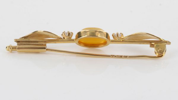 Antique Italian Made German Baltic Butterscotch Amber in 14ct Gold Brooch GB0021Y RRP£600!!!