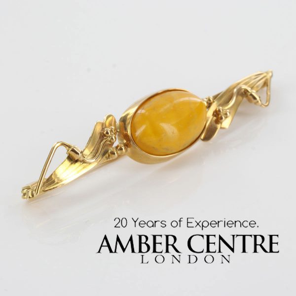 Antique Italian Made Unique Butterscotch German Baltic Amber in14ct Gold Brooch GB0022Y RRP£800!!!