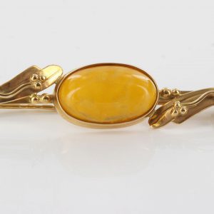 Antique Italian Made Unique Butterscotch German Baltic Amber in14ct Gold Brooch GB0022Y RRP£800!!!