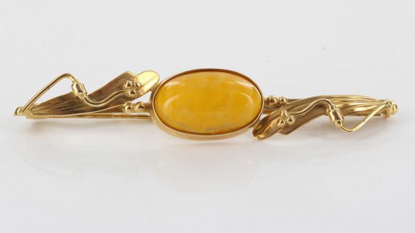 Antique Italian Made Unique Butterscotch German Baltic Amber in14ct Gold Brooch GB0022Y RRP£800!!!