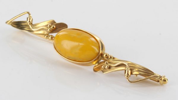 Antique Italian Made Unique Butterscotch German Baltic Amber in14ct Gold Brooch GB0022Y RRP£800!!!