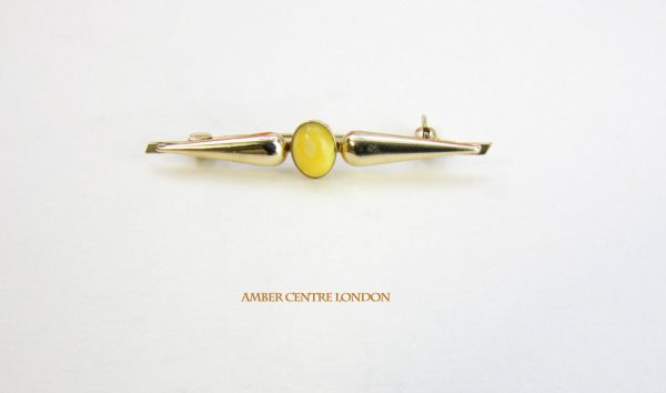 Italian Handmade Elegant German Baltic Amber Brooch 9ct Gold GB0027Y RRP£295!!!