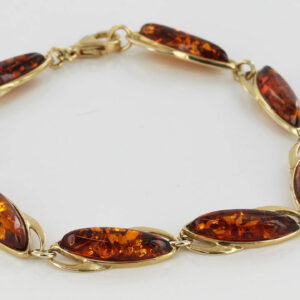 ITALIAN HANDMADE GERMAN BALTIC AMBER BRACELET IN 9CT solid GOLD -GBR001 RRP£550!!!