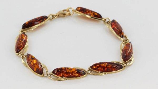 ITALIAN HANDMADE GERMAN BALTIC AMBER BRACELET IN 9CT solid GOLD -GBR001 RRP£550!!!