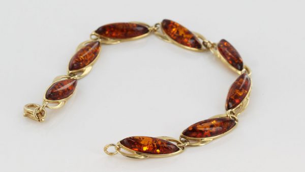 ITALIAN HANDMADE GERMAN BALTIC AMBER BRACELET IN 9CT solid GOLD -GBR001 RRP£550!!!