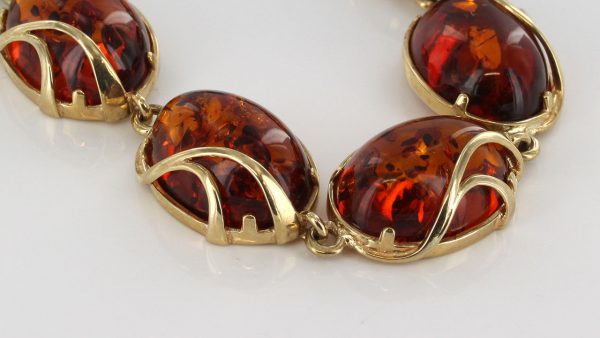 ITALIAN HANDMADE GERMAN BALTIC AMBER BRACELET IN 9CT solid GOLD -GBR002 RRP£1600!!!