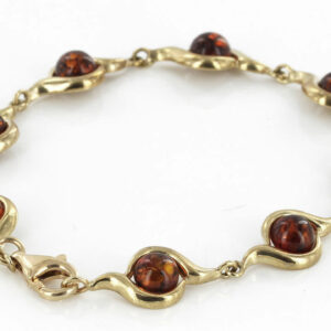 ITALIAN HANDMADE GERMAN BALTIC AMBER BRACELET IN 9CT solid GOLD GBR003-RRP£800!!!