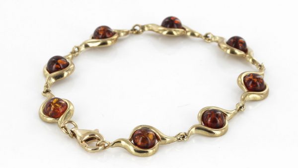 ITALIAN HANDMADE GERMAN BALTIC AMBER BRACELET IN 9CT solid GOLD GBR003-RRP£800!!!