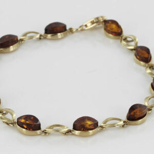 ITALIAN HANDMADE GERMAN BALTIC AMBER BRACELET IN 9CT solid GOLD GBR005-RRP£500!!!