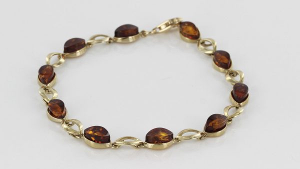 ITALIAN HANDMADE GERMAN BALTIC AMBER BRACELET IN 9CT solid GOLD GBR005-RRP£500!!!