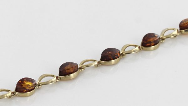 ITALIAN HANDMADE GERMAN BALTIC AMBER BRACELET IN 9CT solid GOLD GBR005-RRP£500!!!