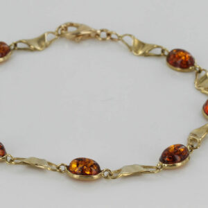 ITALIAN HANDMADE GERMAN BALTIC AMBER BRACELET IN 9CT solid GOLD GBR007-RRP£450!!!