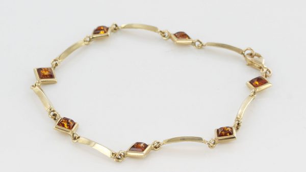 ITALIAN HANDMADE GERMAN BALTIC AMBER BRACELET IN 9CT solid GOLD GBR012-RRP£495!!!