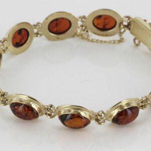 ITALIAN HANDMADE GERMAN BALTIC AMBER BRACELET IN 9CT GOLD GBR014-RRP£1200!!!