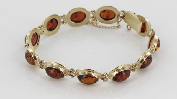 ITALIAN HANDMADE GERMAN BALTIC AMBER BRACELET IN 9CT GOLD GBR014-RRP£1200!!!