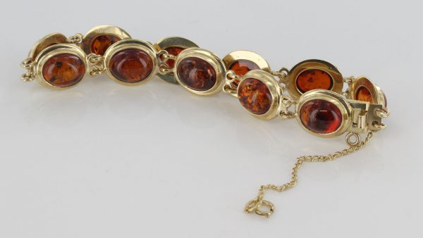 ITALIAN HANDMADE GERMAN BALTIC AMBER BRACELET IN 9CT GOLD GBR014-RRP£1200!!!