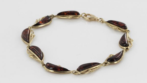 ITALIAN HANDMADE GERMAN BALTIC AMBER BRACELET IN 9CT solid GOLD GBR015-RRP£750!!!