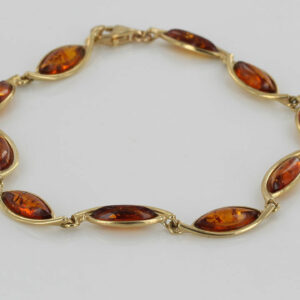 ITALIAN HANDMADE GERMAN BALTIC AMBER BRACELET IN 9CT solid GOLD GBR016-RRP£500!!!