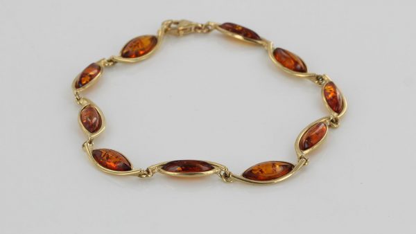 ITALIAN HANDMADE GERMAN BALTIC AMBER BRACELET IN 9CT solid GOLD GBR016-RRP£500!!!