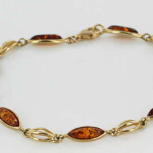 ITALIAN HANDMADE GERMAN BALTIC AMBER BRACELET IN 9CT solid GOLD GBR017-RRP£425!!!