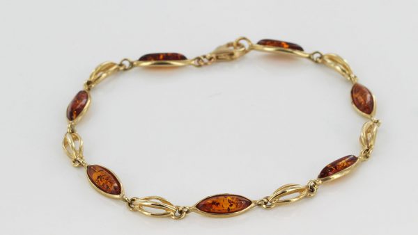 ITALIAN HANDMADE GERMAN BALTIC AMBER BRACELET IN 9CT solid GOLD GBR017-RRP£425!!!