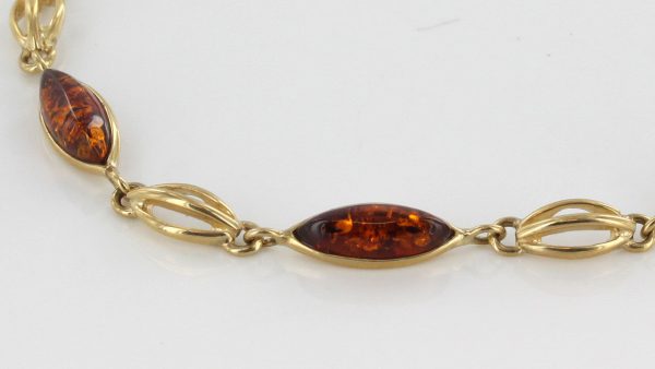 ITALIAN HANDMADE GERMAN BALTIC AMBER BRACELET IN 9CT solid GOLD GBR017-RRP£425!!!