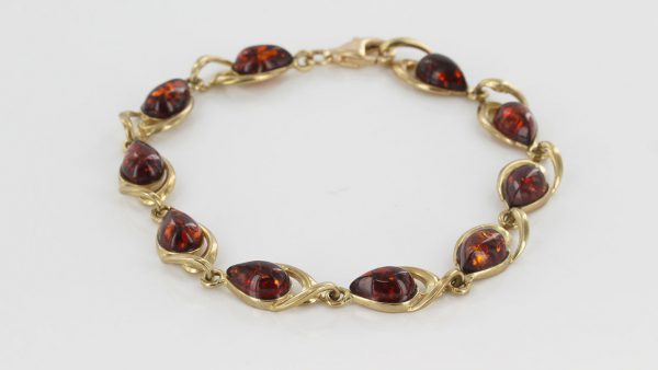 ITALIAN HANDMADE GERMAN BALTIC AMBER BRACELET IN 9CT GOLD GBR019-RRP£800!!!