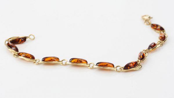 ITALIAN HANDMADE GERMAN BALTIC AMBER BRACELET IN 9CT solid GOLD GBR043-RRP£550!!!