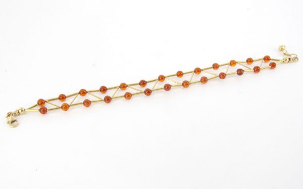 ITALIAN MADE UNIQUE GERMAN BALTIC AMBER BRACELET IN 18CT solid GOLD -GBR102 RRP£1450!!!