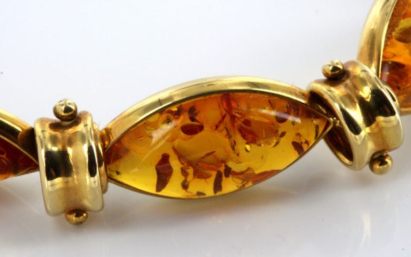 ITALIAN HANDMADE UNIQUE GERMAN BALTIC AMBER BRACELET IN 18CT solid GOLD -GBR106 RRP£2500!!!