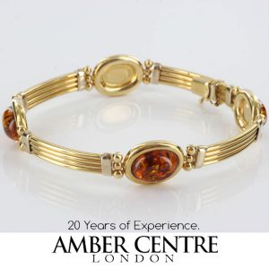 ITALIAN HANDMADE GERMAN BALTIC AMBER BRACELET IN 14CT solid GOLD GBR111-RRP£3000!!!