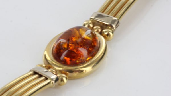 ITALIAN HANDMADE GERMAN BALTIC AMBER BRACELET IN 14CT solid GOLD GBR111-RRP£3000!!!