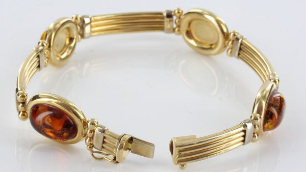 ITALIAN HANDMADE GERMAN BALTIC AMBER BRACELET IN 14CT solid GOLD GBR111-RRP£3000!!!