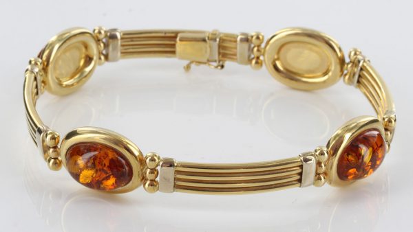 ITALIAN HANDMADE GERMAN BALTIC AMBER BRACELET IN 14CT solid GOLD GBR111-RRP£3000!!!