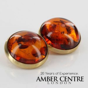 Italian Handmade German Baltic Amber Clip On Earrings in 9 Ct Gold GCL0010 RRP£595!!!