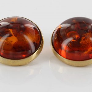 Italian Handmade German Baltic Amber Clip On Earrings in 9 Ct Gold GCL0010 RRP£595!!!