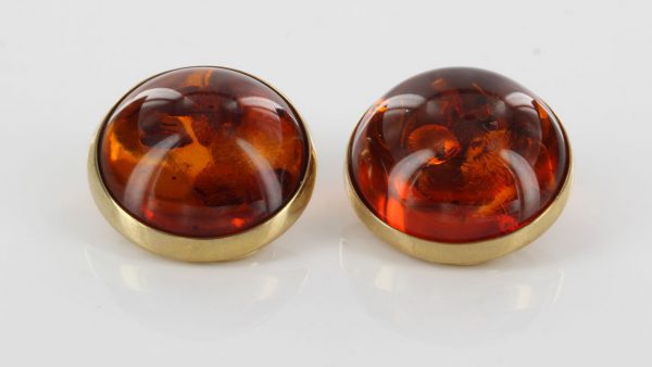 Italian Handmade German Baltic Amber Clip On Earrings in 9 Ct Gold GCL0010 RRP£595!!!