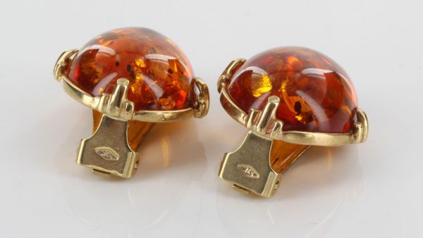 Italian Handmade German Amber Clip On Earrings 9ct Gold GCL0013 RRP£595!!!