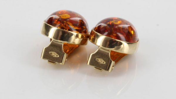 Italian Handmade German Baltic Amber Clip On Earrings, 9 Ct Gold-GCl0015 RRP£575!!!