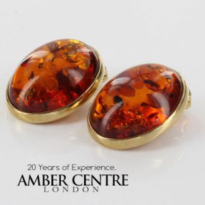 Italian Handmade Baltic Amber Clip On Earrings 9 ct Gold-GCl0016 RRO£575!!!