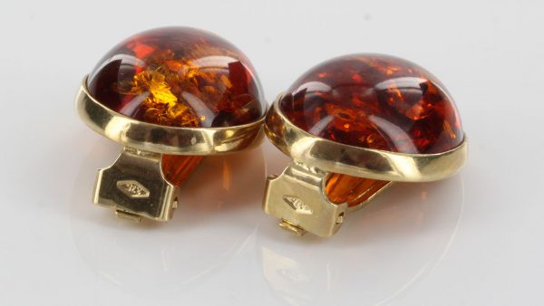 Italian Handmade Baltic Amber Clip On Earrings 9 ct Gold-GCl0016 RRO£575!!!