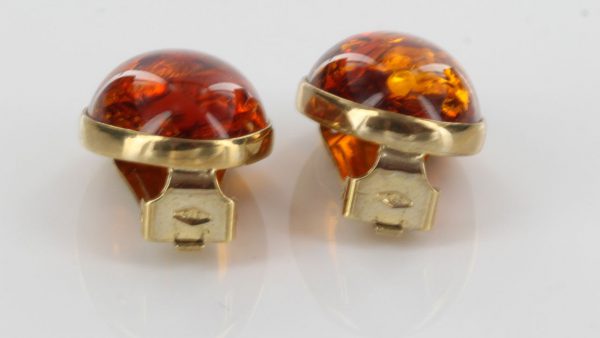 Italian Handmade GermanBaltic Amber Clip On Earrings In 9ct Gold-GCL0017 RRP£425!!!