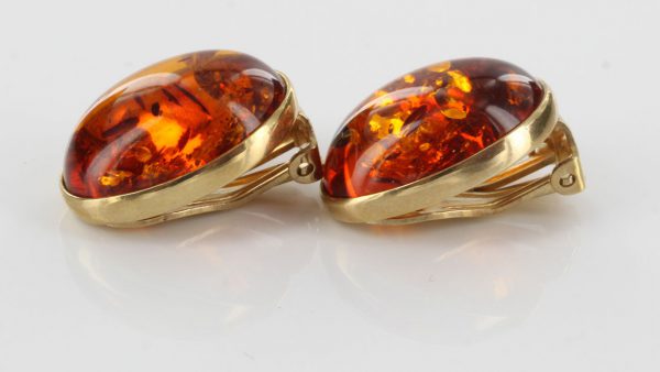 Italian Handmade GermanBaltic Amber Clip On Earrings In 9ct Gold-GCL0017 RRP£425!!!