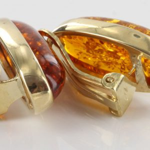 Italian Handmade Baltic Amber Clip On Earrings In 9ct Italian Gold GCL0023 RRP£475!!!