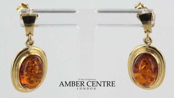 Italian Made German Baltic Amber in 9ct Gold Drop Earrings GE0001 RRP£275!!